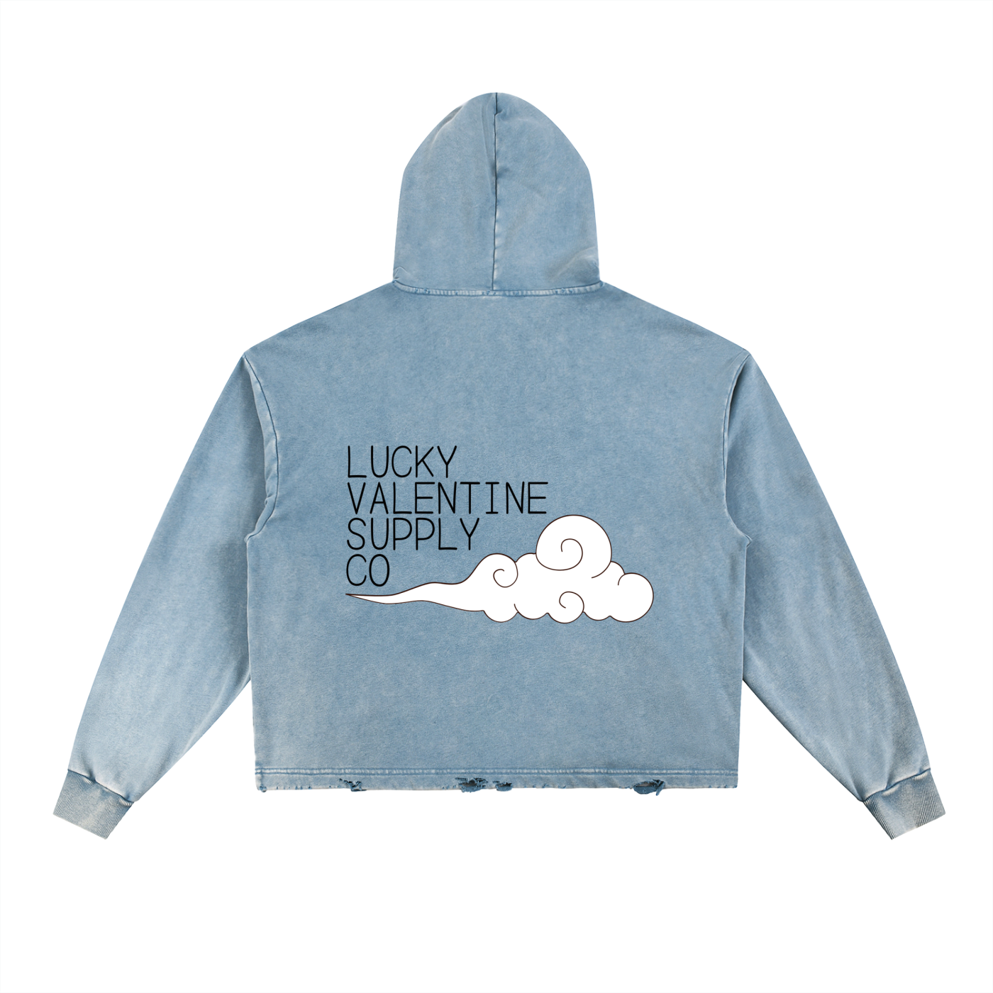 Vintage Washed Frayed-Hem Hoodie