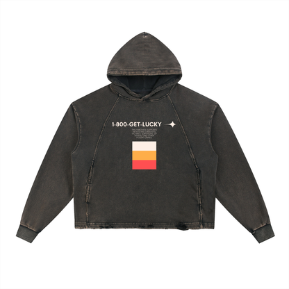 Vintage Washed Frayed-Hem Hoodie