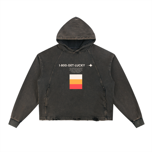 Vintage Washed Frayed-Hem Hoodie