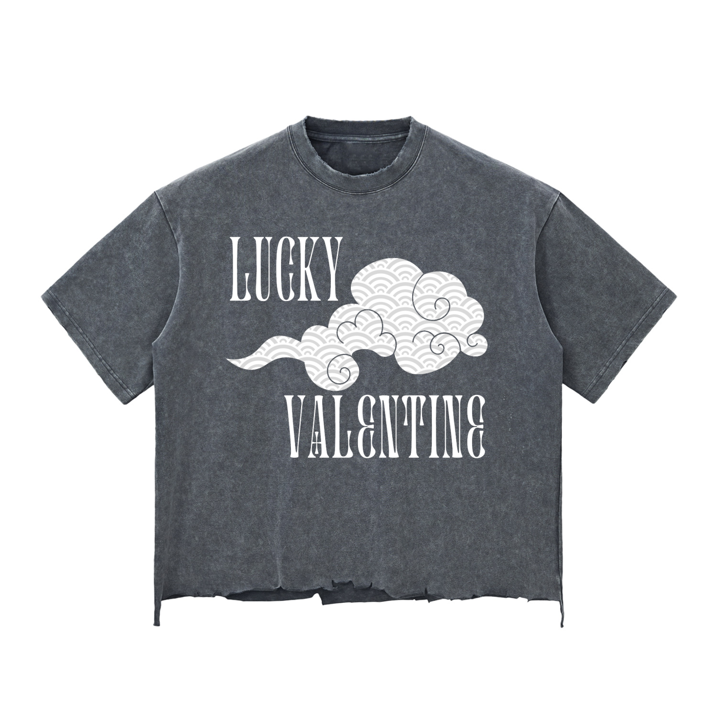 Snow Wash Raw-Hem Boxy T-shirt