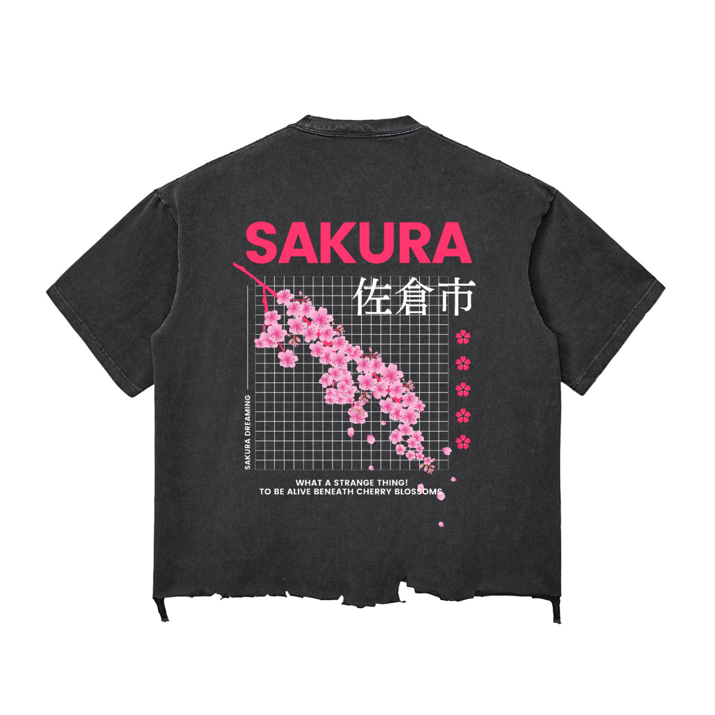 Snow Wash Raw-Hem Boxy T-shirt