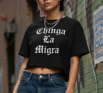 Chinga La Migra Old E Boxy Crop
