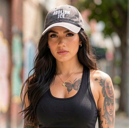 Abolish ICE Vintage Washed Dad Hat