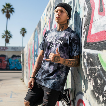 Embroidered Abolish ICE x Shaka Wear Tie Dye Tee