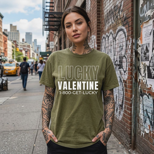 Hollow Lucky Valentine Vintage Wash T-Shirt