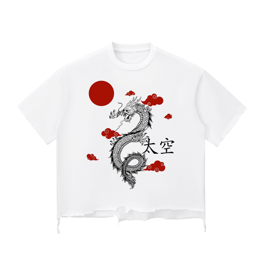 Snow Wash Raw-Hem Boxy T-shirt